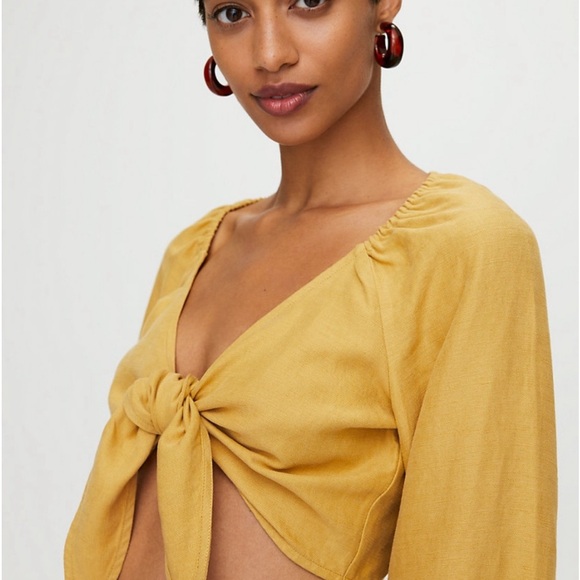 NWOTS Aritzia Wilfred Venus Linen Top - Picture 15 of 17